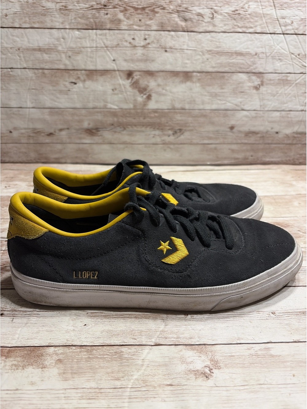 Louie Lopez Pro Converse Gray Yellow Suede